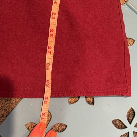 Wild Fable Babydoll Dress XS Mini Maroon Red Linen Rayon Cottagecore Sleeveless - Picture 7 of 8